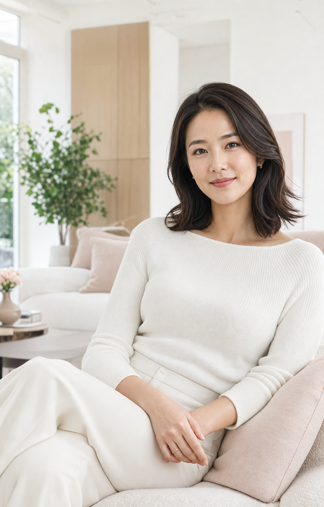 Woman considering an implant-free breast enlargement option