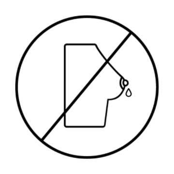 Crossed-out icon of a lactating breast
