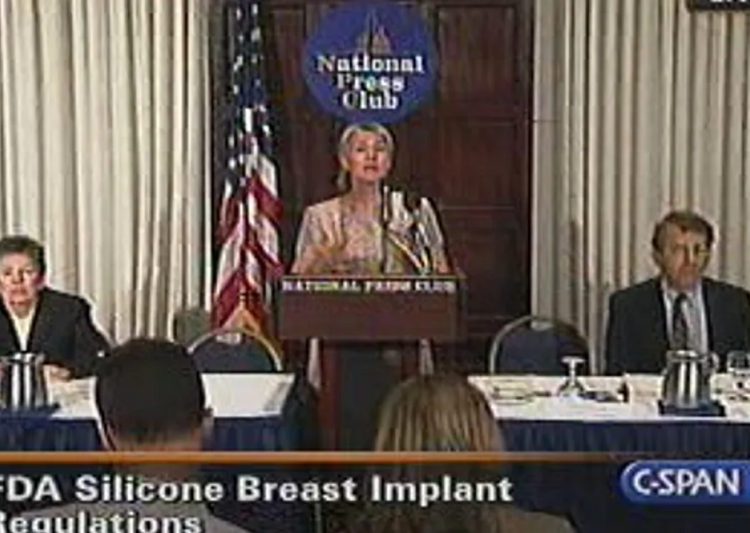 Archival image about FDA regulation of silicone breast implants