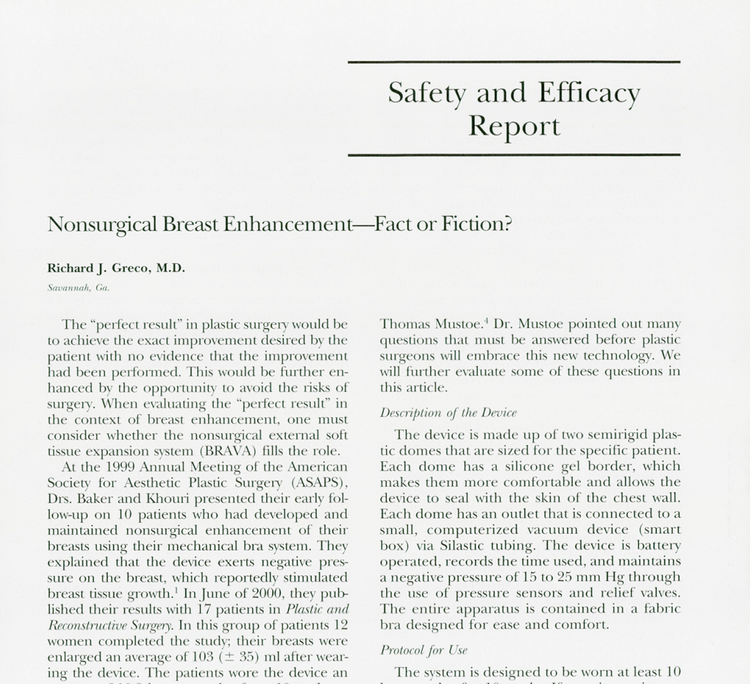Historical review of the BRAVA external tissue-expansion system