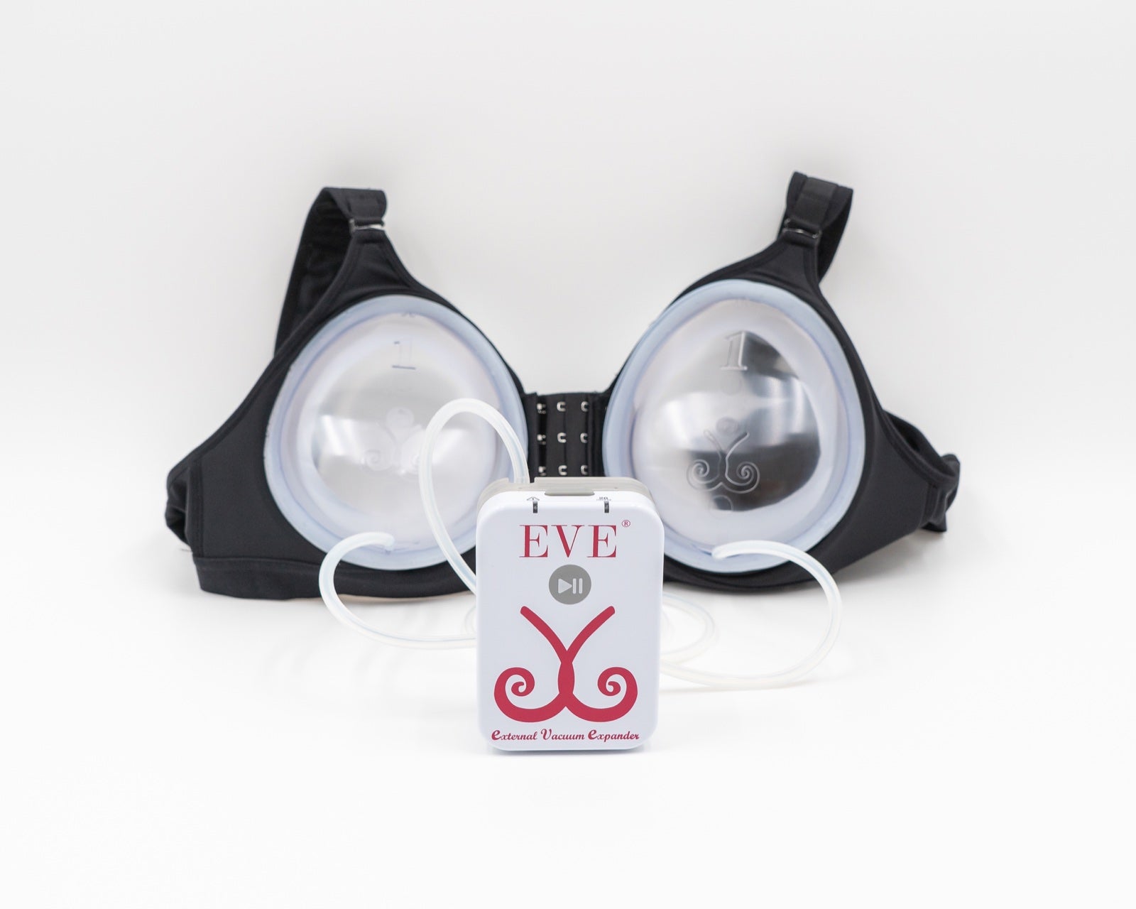 EVEBRA product with expansion bra, domes, tubing, and EVEBRA Pump