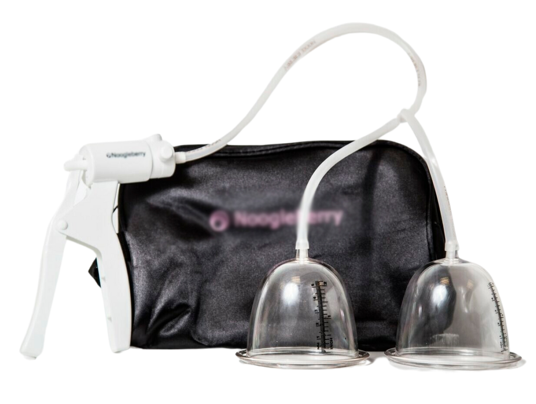 Illustrative generic hand-operated breast pump and cups