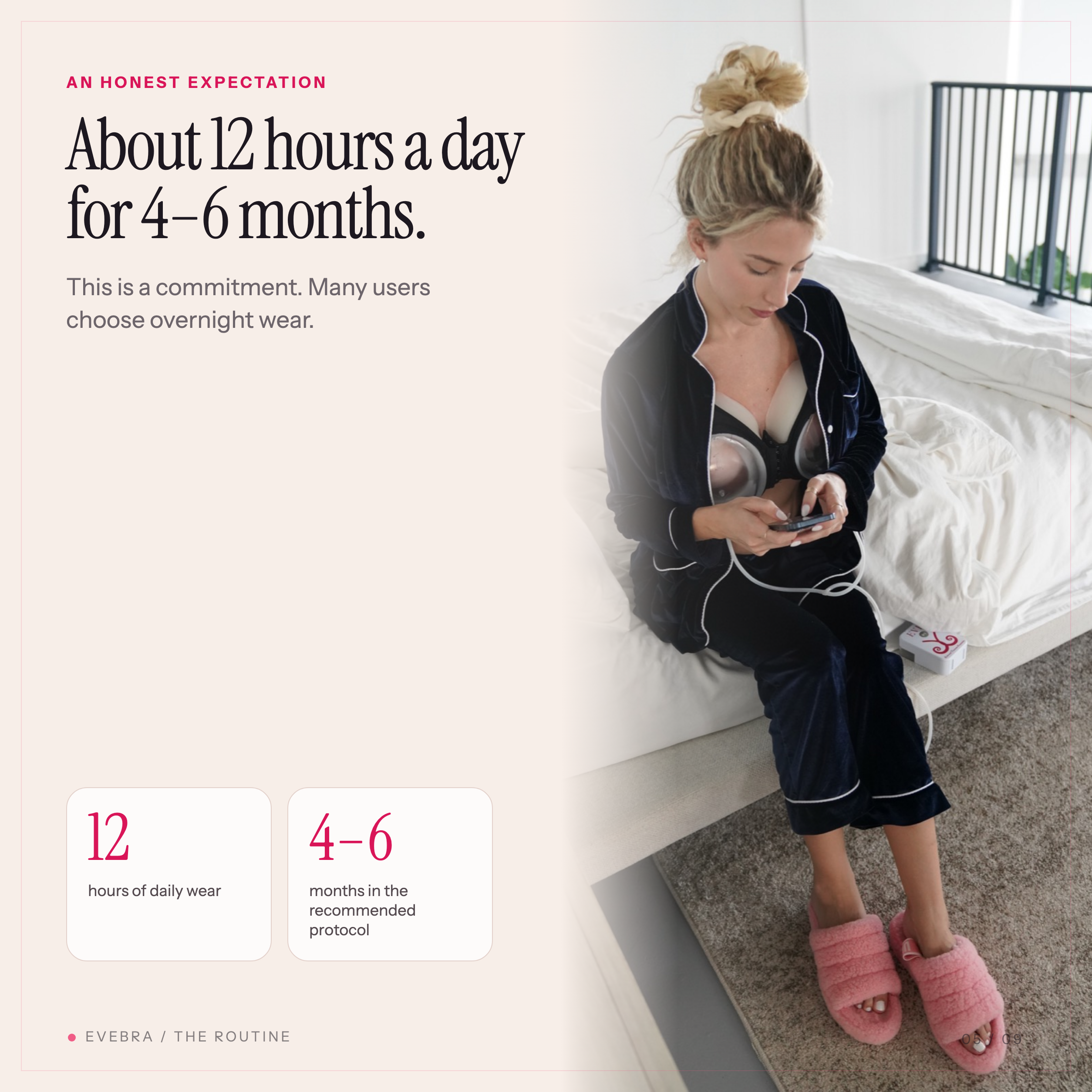 EVEBRA daily wear protocol of about 12 hours a day for 4–6 months