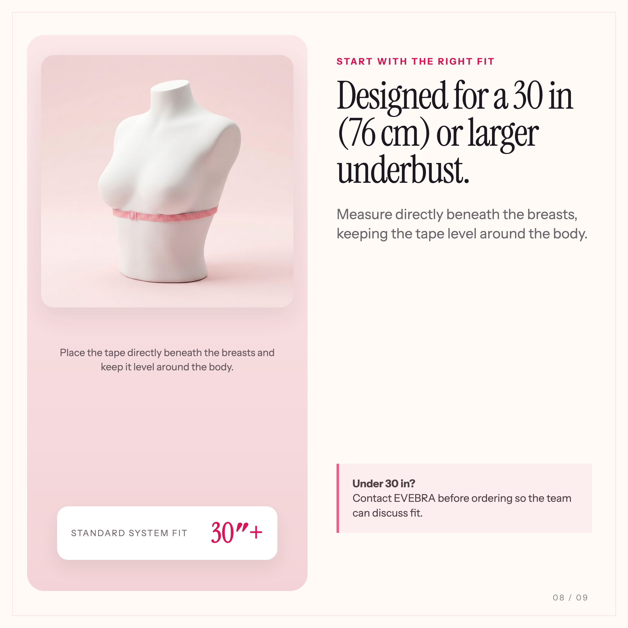 How to measure underbust for the EVEBRA 30-inch minimum fit